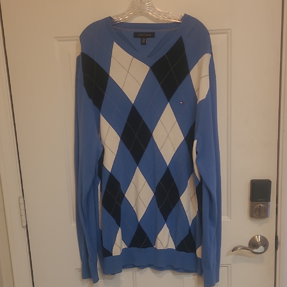 Tommy Hilfiger Blue Argyle Sweater